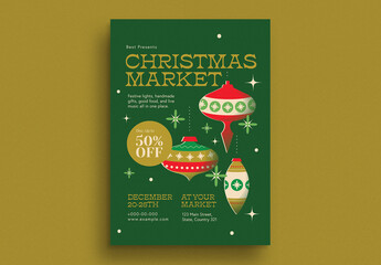 Retro Christmas Market Event Flyer