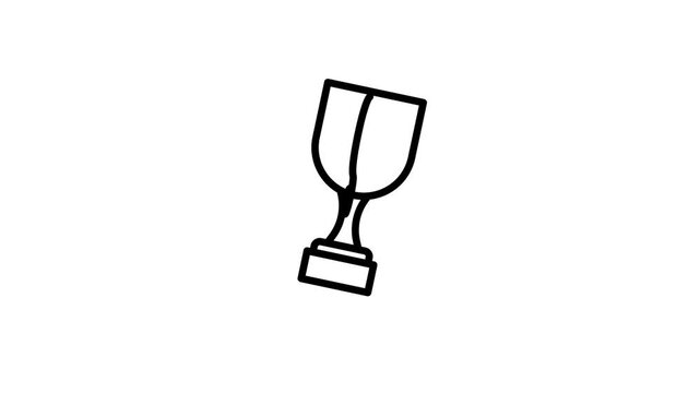 Animated trophy cup icon for winning and success