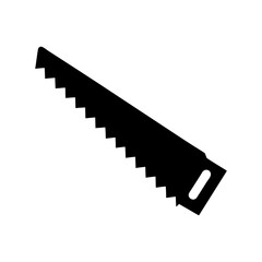 Simple saw silhouette vector illustration with white background for carpentry craftsmanship and industrial tool design concept 