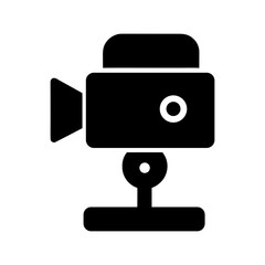 Minimal security camera silhouette vector illustration with white background for surveillance safety and monitoring technology design concept artwork 