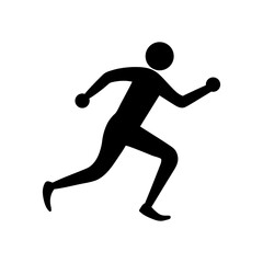 Minimal running person silhouette vector illustration with white background for fitness athletics and movement design concept artwork 