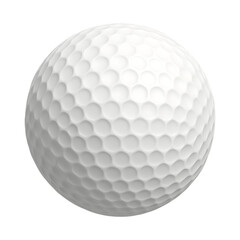White golf ball with dimple pattern isolated on transparent background sports equipment object