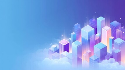 Vibrant abstract city skyline illustration