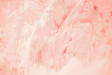 Pink watercolor background. Pink water bubbles on the surface ripples. Defocus blurred transparent pink colored clear calm water surface texture with splash and bubbles. Water waves with shining.