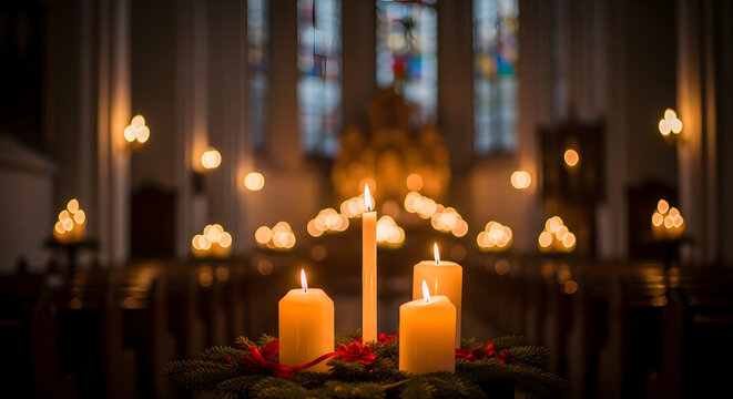 candles in church - Powered by Adobe