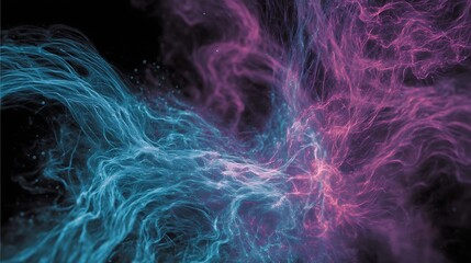 Abstract Colorful Plasma Energy Waves in Dark Space Artistic Design