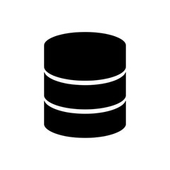 Solid Black Cylindrical Database Storage Server Vector Image