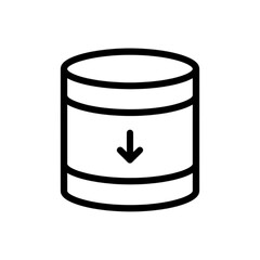 Solid Black Cylindrical Database Storage Server Vector Image