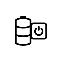 Battery with Power On/Off Button Control Vector Image