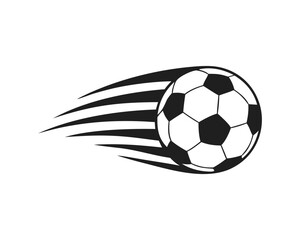 Obraz premium Soccer ball vector illustration with dynamic speed lines, perfect for sports design isolated on white background