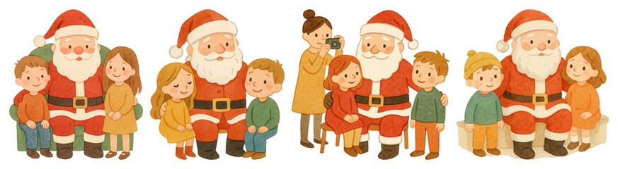 Illustrated festive family gathering