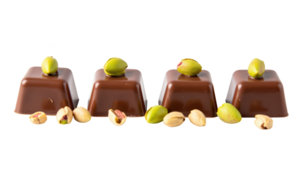 Decadent chocolate treats topped with pistachios, showcasing delightful combination of flavors and textures. Perfect for dessert lovers
