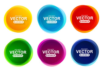 Vector set of colored circles for design.