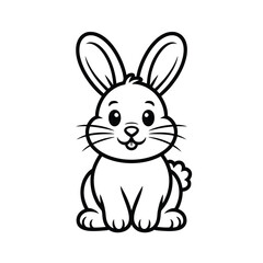 Obraz premium Cute cartoon bunny rabbit outline for coloring