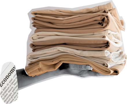 hands holding clothes art collage