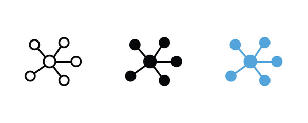 Molecule icon set vector on white background. chemistry, biology, research, structure, symbol.