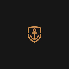 Anchor logo icon flat vector design