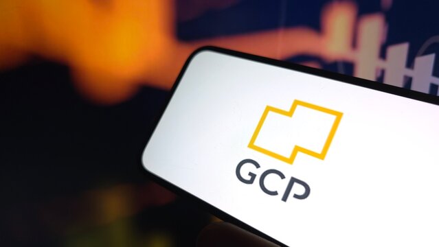 Konskie, Poland - November 09, 2025: Grand City Properties company logo displayed on mobile phone