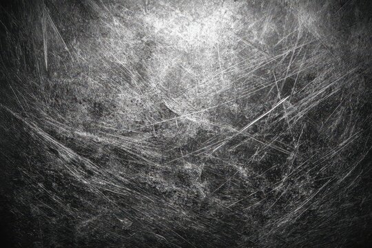 Close-up shot of a glossy vinyl record surface with visible grooves and dust particles - Powered by Adobe