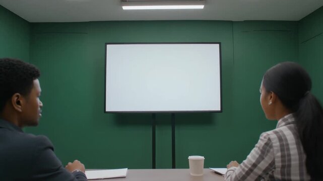 Female teacher helps students at a school blackboard during a classroom lesson