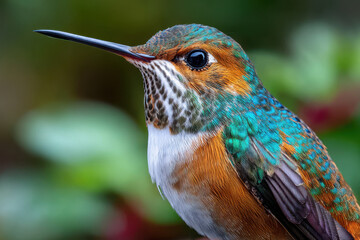 Fototapeta premium Close up of a colorful hummingbird