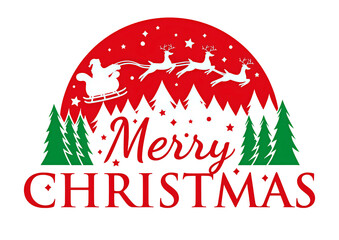 merry christmas lettering with chanta clous design images 