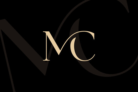 MC or CM letter logo icon design. Classic style luxury initials monogram.