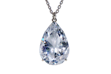Pear-shaped diamond pendant on a chain (1)