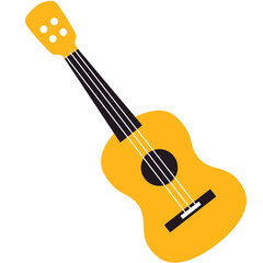 Simple Yellow Ukulele Flat Design