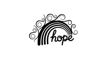 Obraz premium Symbol of hope with a decorative rainbow and swirling lines