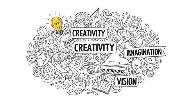 Creative explosion Ideas ignite in artistic whirlwind