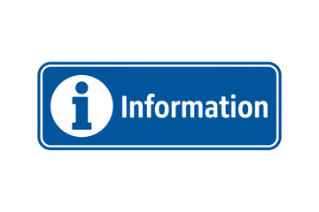 Information sign blue and white vector illustration for web and print use