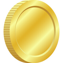 A Simple Golden Coin With A Transparent Background And A Subtle Metallic Sheen Representing Wealth And Value In A Clean Minimalist Style