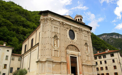View of the church of Sant Antonio Abate in Valstagna, Veneto, Italy