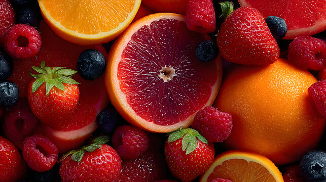 Refreshing dry january banner design featuring citrus fruits and berries