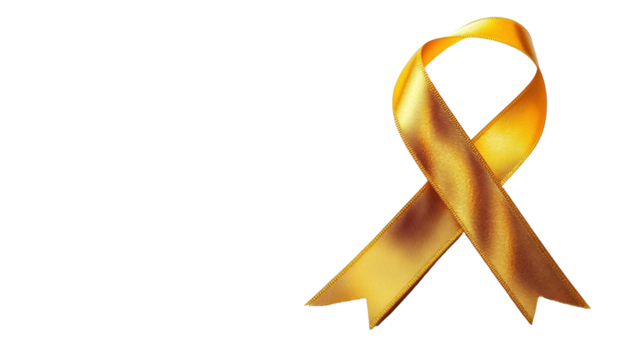 Gold Ribbon on Transparent Background