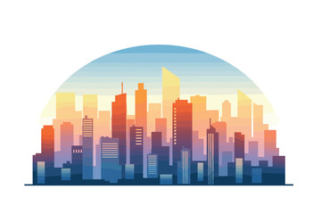 Obraz premium Modern urban skyline icons for cityscape design and architecture projects