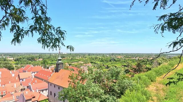 panorama of the old town of prag summer countryside 