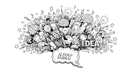 Artistic ideas explode in blue creativity