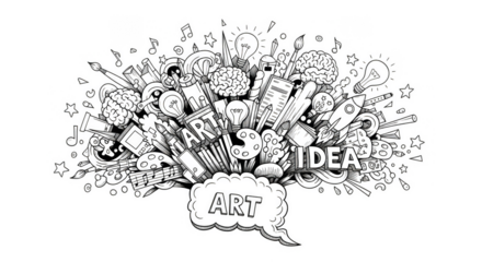 Artistic ideas explode in blue creativity