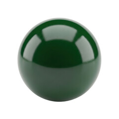 A single dark green polished sphere isolated on transparent background