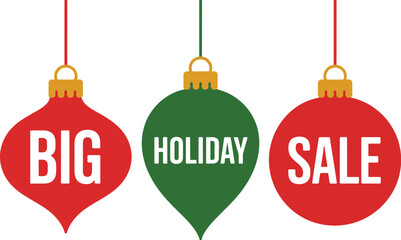 Big holiday sale christmas ornaments promotion discount shopping retail now