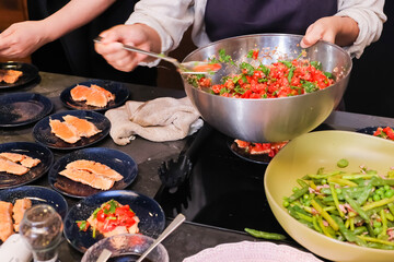 Making salmon dishes