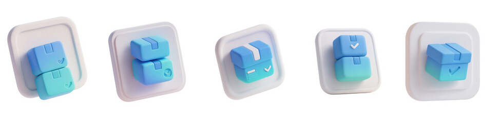 Soft 3D Inventory Stock Icon &mdash; Isolated on Transparent