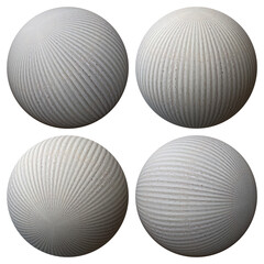 Textured White Sphere with Ribbed Surface