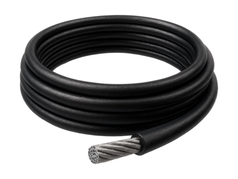3/16-inch PVC-coated steel cable for home security applications.