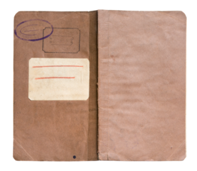 Vintage Brown Paper Folder with Label Elements