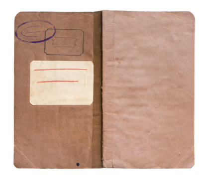 Vintage Brown Paper Folder with Label Elements - Powered by Adobe
