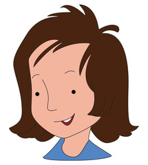 Smiling girl face with bright happy eyes