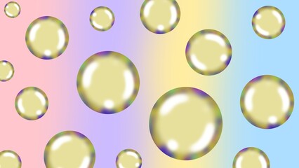 Transparent Bubbles Floating on Soft Pastel Gradient Background - Abstract Design Element